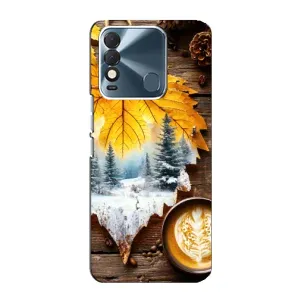 Чехол с уникальным дизайном «Осень с кофе» для TECNO Spark 8 (Осенне-зимний кофе)