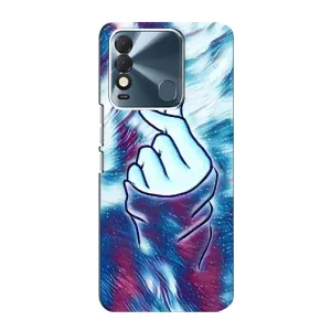 Чехол с принтом для TECNO Spark 8 (AlphaPrint - Знак сердечка) (Радужное сердце)