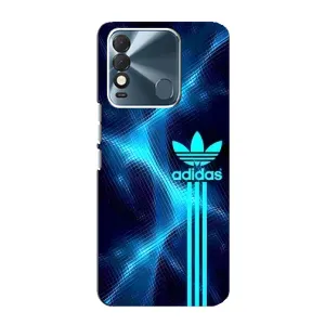 Чехлы Адидас для TECNO Spark 8 (AlphaPrint) (Синий Адидас)