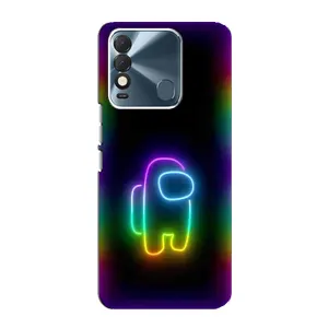Чехол Амонг Ас для TECNO Spark 8 (AlphaPrint) (Яркий скин)