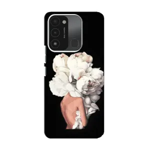 Чехлы (ART) Цветы на TECNO Spark 8C (VPrint) (Белые цветы)