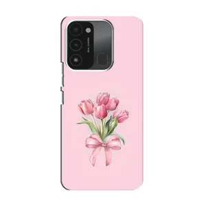 Чохол з розовим принтом для TECNO Spark 8C (Букет квітів)
