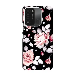 Чехлы с Цветами для TECNO Spark 8C (VPrint) (Цветочки на черном)