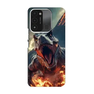 Чехол с картинкой «Хищники» для TECNO Spark 8C (Огненный динозавр)