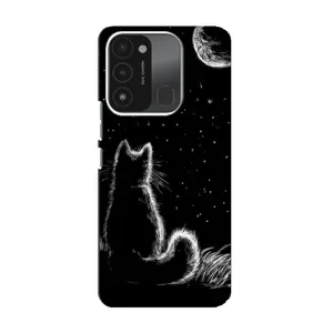 Чехол с принтом для TECNO Spark 8C (AlphaPrint) Модные коты (Котик и луна)