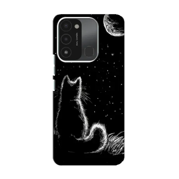 Чохол з принтом «Котик і місяць» для TECNO Spark 8C Чохол з принтом «Котик і місяць» для TECNO Spark 8C
