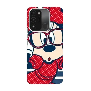 Эксклюзивный чехол для TECNO Spark 8C (AlphaPrint - Мультяшные) (Маус в очках)