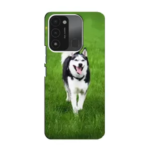 Чехол с Хаски для TECNO Spark 8C - (AlphaPrint) (Радостный Хаски)