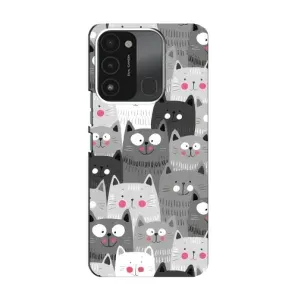 Чехлы с Котиками для TECNO Spark 8C (VPrint) (Рисованные котики)