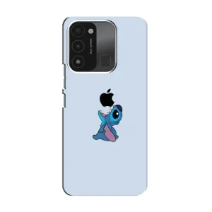 Чехол с принтом Стич на TECNO Spark 8C (Stitch apple)