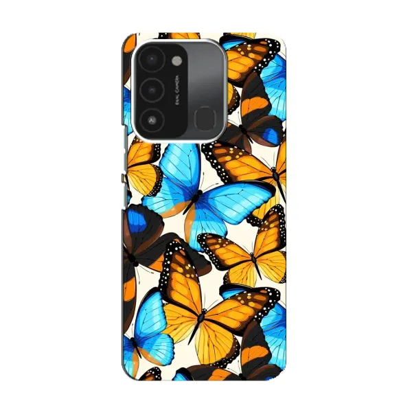 Чохол з принтом «Яскраві метелики» для TECNO Spark 8C