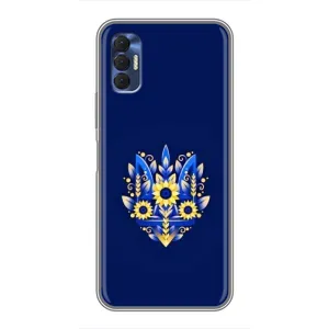 Чехлы для TECNO Spark 8P  Укр. Символика (AlphaPrint) (Цветочный Герб)