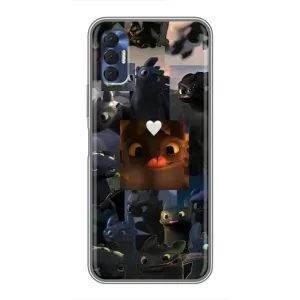 Чехол с принтом «Дракон коллаж» для TECNO Spark 8P