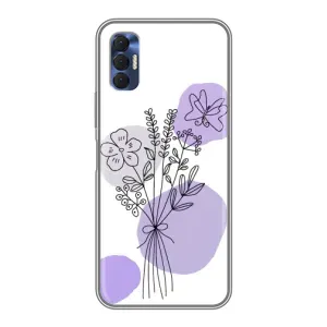 Чехол с принтом «Букет фиолетовая абстракция» для TECNO Spark 8P