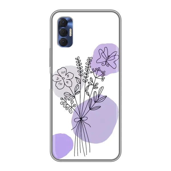 Чехол с принтом «Букет фиолетовая абстракция» для TECNO Spark 8P