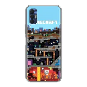 Чехол Майнкрафт на TECNO Spark 8P (AlphaPrint) Minecraft (фон Minecraft)