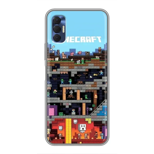 Чехол с принтом «фон Minecraft» для TECNO Spark 8P