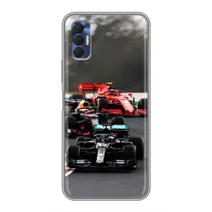 Чехол с принтом «Гонка Формула 1» для TECNO Spark 8P