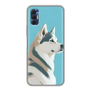 Чехол с Хаски для TECNO Spark 8P - (AlphaPrint) (Хаски арт)