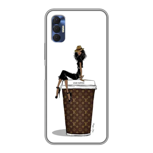 Чохол з принтом «кава LOUIS VUITTON» для TECNO Spark 8P