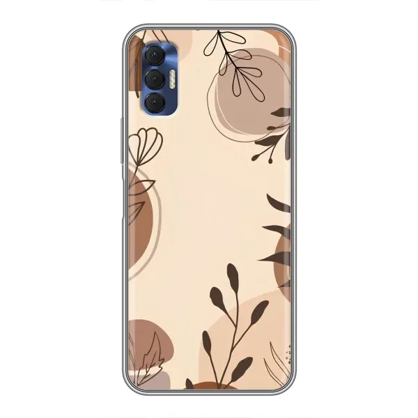 Чехол с принтом «Коричневые цветы» для TECNO Spark 8P