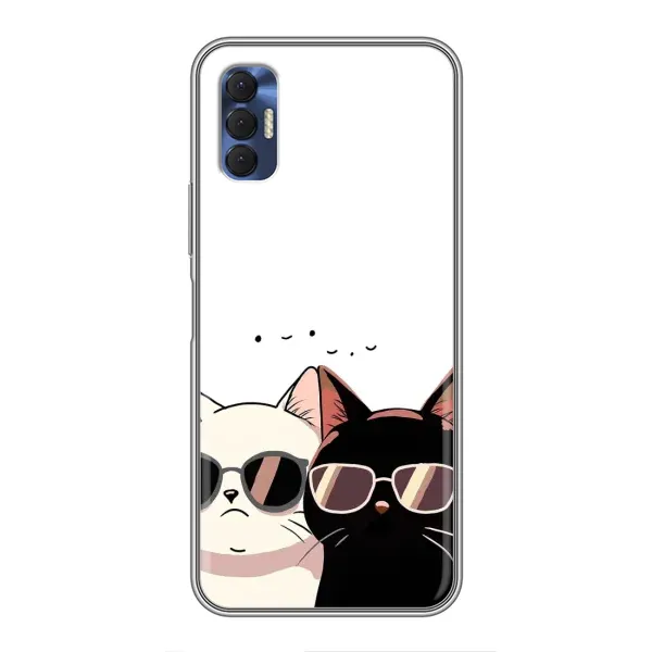 Чохол з принтом «Коти в окулярах» для TECNO Spark 8P