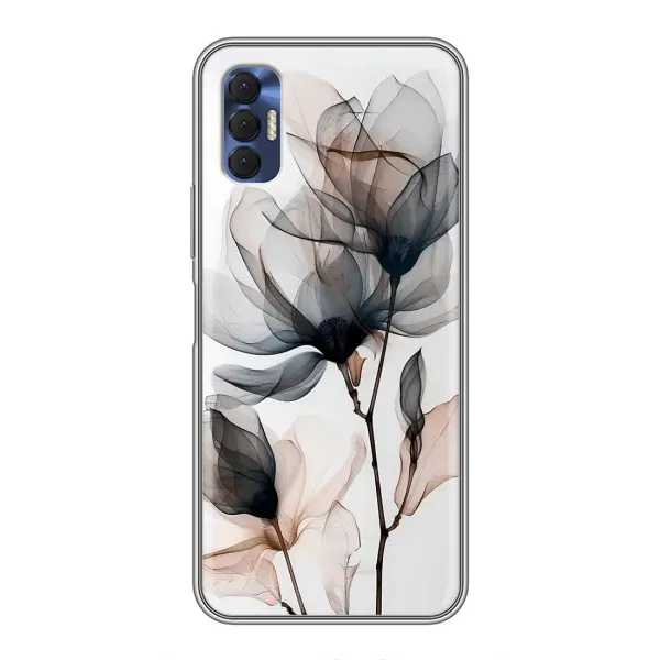 Чехол с принтом «Цветы на белом» для TECNO Spark 8P