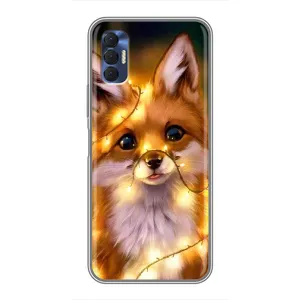 Чехлы с картинкой Лисички для TECNO Spark 8P (VPrint) (Лисичка в гирляндах)