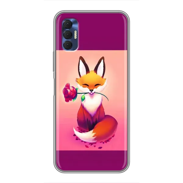Чохол з принтом «Лиса з трояндою» для TECNO Spark 8P