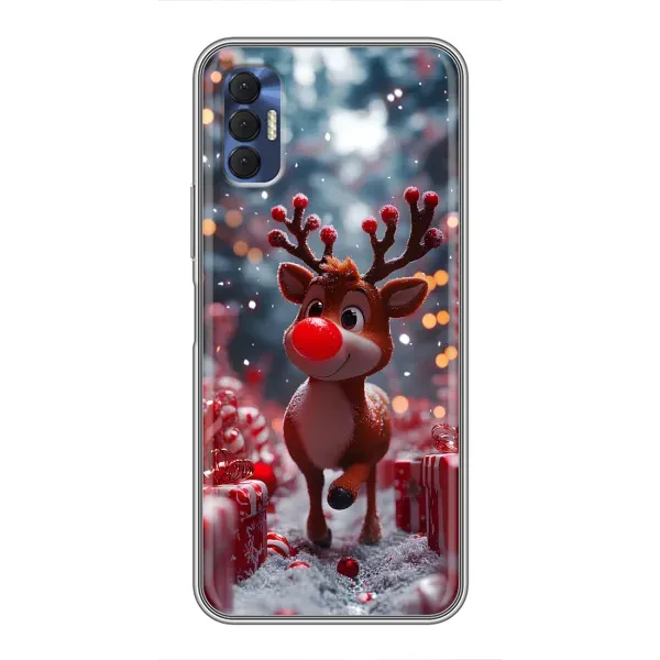 Чехол с принтом «Олень среди подарков» для TECNO Spark 8P