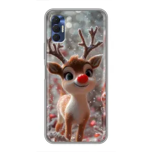 Яркий чехол для TECNO Spark 8P с Зимними Оленятами