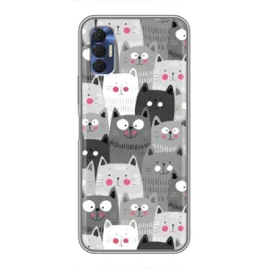 Чехол с принтом «Рисованные котики» для TECNO Spark 8P