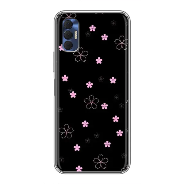 Чехол с принтом «Розовые цветы на черном» для TECNO Spark 8P Чехол с принтом «Розовые цветы на черном» для TECNO Spark 8P