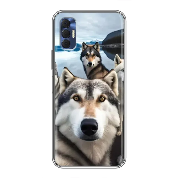 Чехол с принтом «Селфи ХАски» для TECNO Spark 8P Чехол с принтом «Селфи ХАски» для TECNO Spark 8P