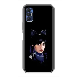 Чехлы Венсдей на TECNO Spark 8P Уэнсдей (AlphaPrint) (серьезная Уэнздей)