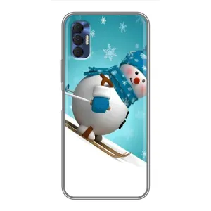 Чехол с принтом «Снеговик на лыжах» для TECNO Spark 8P