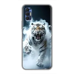Чехол с принтом «Белый тигр в дыму» для TECNO Spark 8P