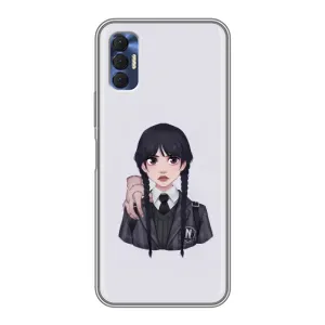 Чехлы Венсдей на TECNO Spark 8P Уэнсдей (AlphaPrint) (Уэнздей и Вещь)
