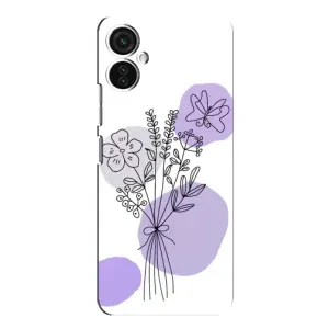 Силиконовый чехол с принтом в цветах на TECNO Spark 9 Pro (Букет фиолетовая абстракция)