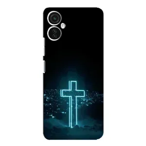Чехол для TECNO Spark 9 Pro (AlphaPrint) - (Христианские) (Крест и город)