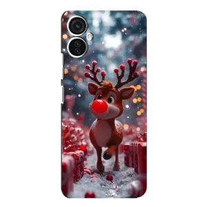 Яркий чехол для TECNO Spark 9 Pro с Зимними Оленятами (Олень среди подарков)