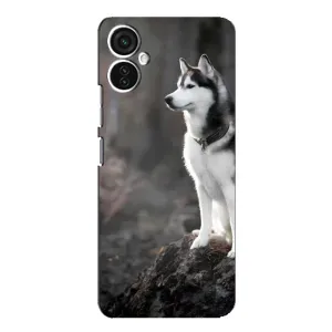 Чехол с Хаски для TECNO Spark 9 Pro - (AlphaPrint) (Верный пес)