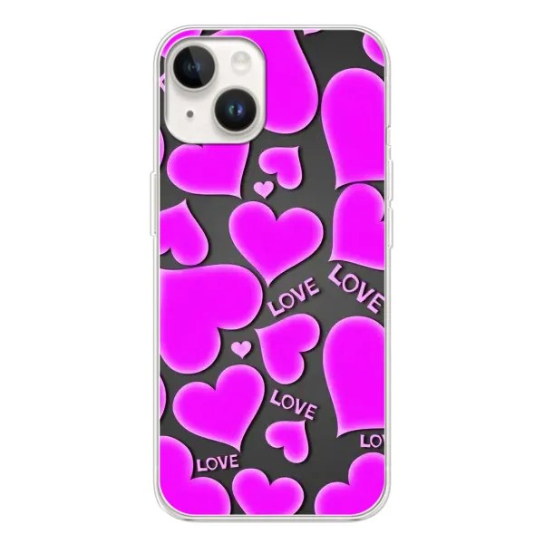 Чехол с принтом «Pink hearts» для TECNO Spark Go 1