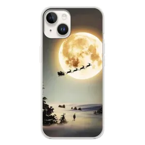Новогодние, Праздничные Чехлы для Tecno Spark Go 1 - 2024 год (Санта на луне)