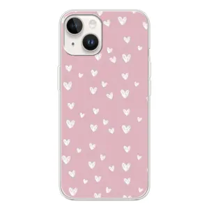 Чехол с розовым рисунком для Tecno Spark Go 1 (Сердечки на розовом)