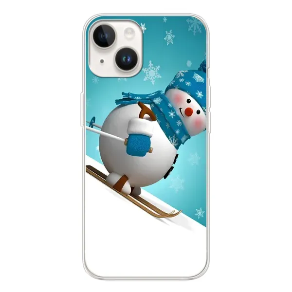 Чохол з принтом «Сніговик на лижах» для TECNO Spark Go 1