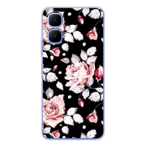 Чохли з квітами для Tecno Spark Go 2 (VPrint) (Квіти на чорному)