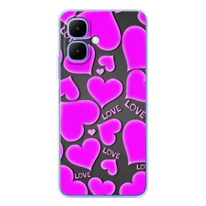 Чехлы для любимой на Спарк Гоу 2 (VPrint) (Pink hearts)