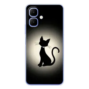 Чехол с принтом для Tecno Spark Go 2 (AlphaPrint) Модные коты (Силуэт котика)
