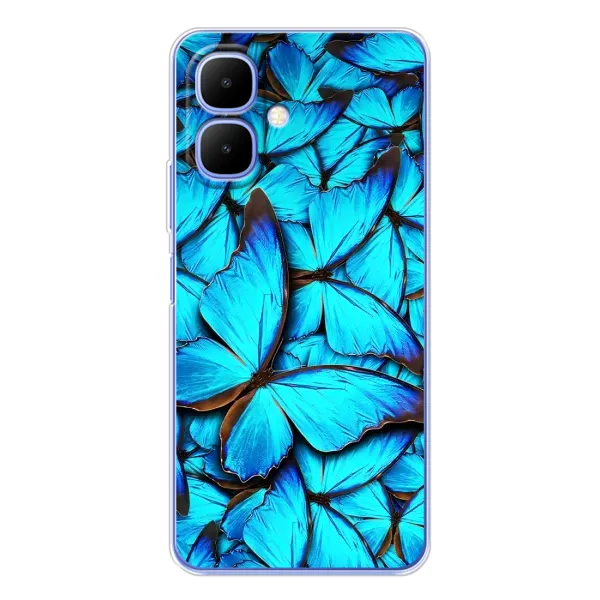Чехол с принтом «Синие бабочки» для TECNO Spark Go 2